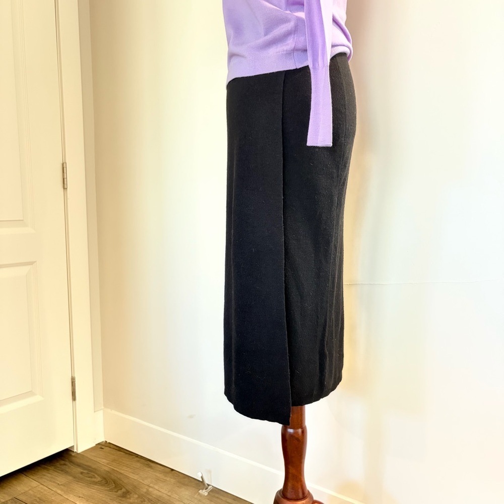 J. Crew Merino Wool Faux Wrap Midi Skirt - Picture 3 of 4